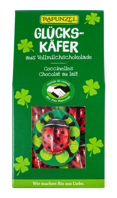 Produktfoto zu Glückskäfer mit Haselnussfüllung 100g