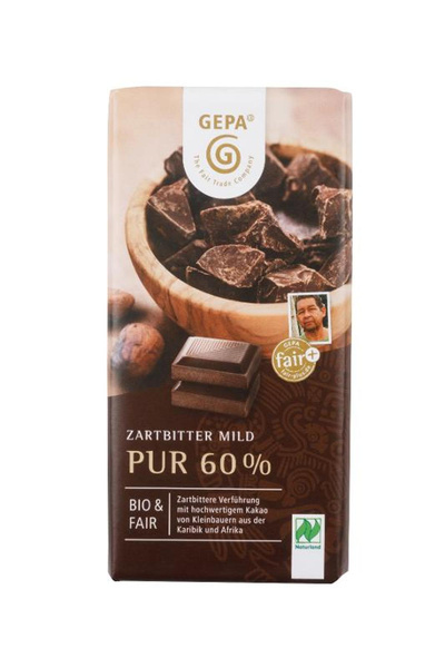 Produktfoto zu 10x100g GEPA  Zartbitter Pur 60%