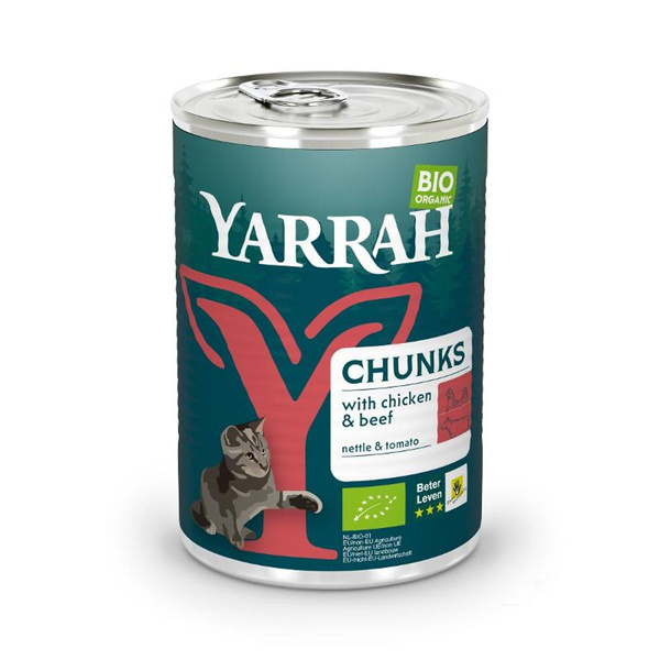 Produktfoto zu Katzen Dosenfutter Huhn und Rind 405g