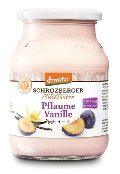 Produktfoto zu Joghurt Pflaume Vanille 3,5%, 500g im Glas