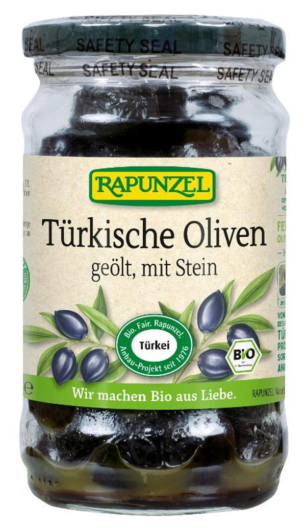 Produktfoto zu Oliven schwarz, mit Stein, Pro