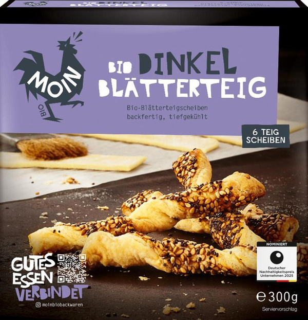Produktfoto zu Blätterteig Dinkelmehl 300g, TK
