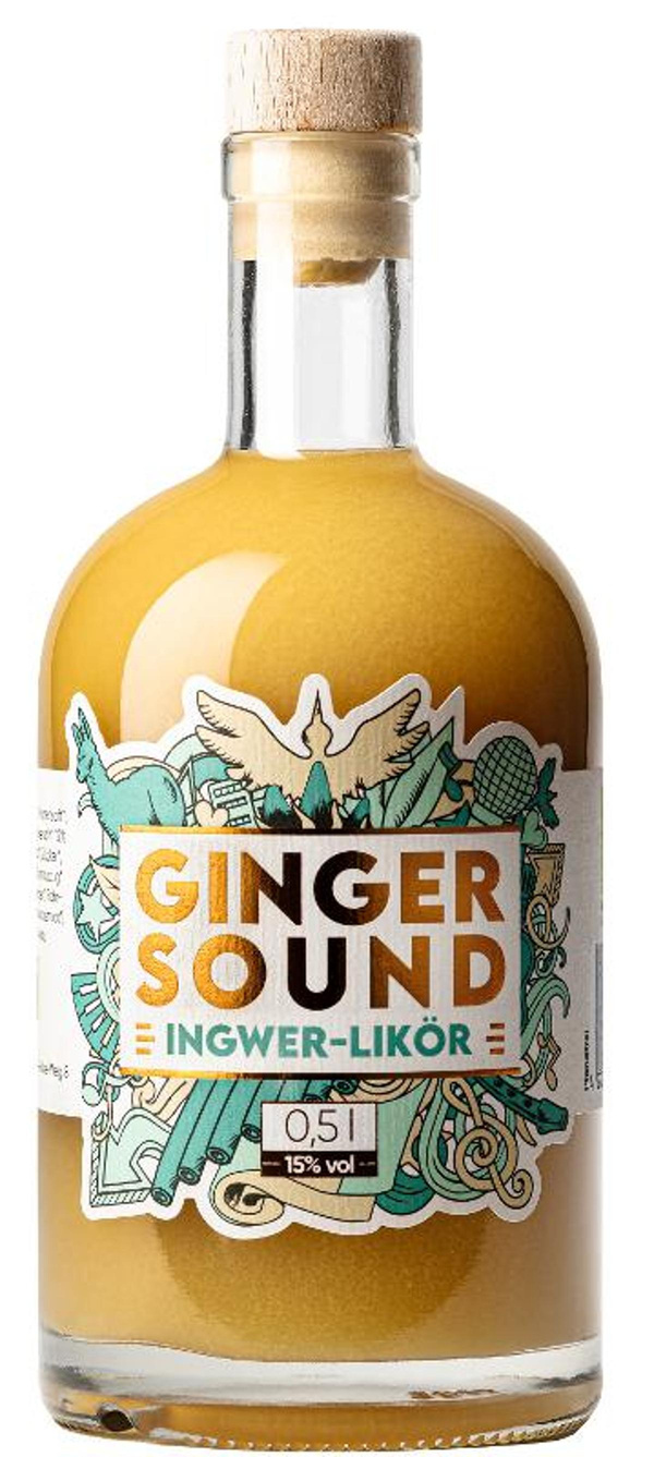Produktfoto zu Ginger Sound 15% Ingwer Likör 0,5L