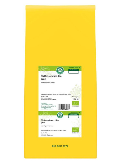 Produktfoto zu Pfeffer schwarz ganz 1kg