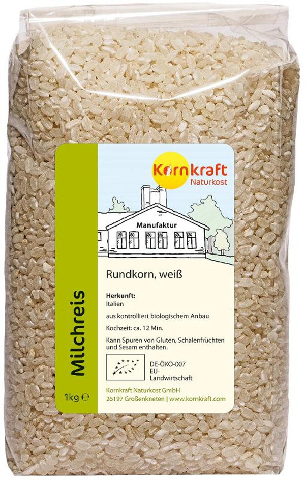 Produktfoto zu Milchreis Rundkorn weiß 1kg