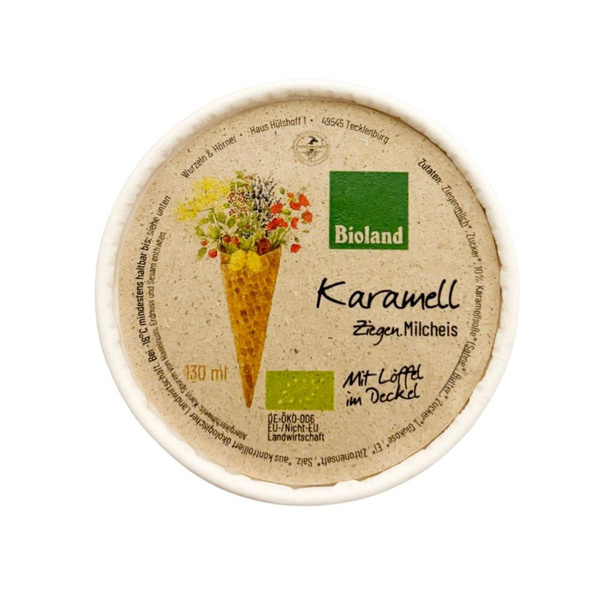 Produktfoto zu Ziegenmilcheis mit Karamell
