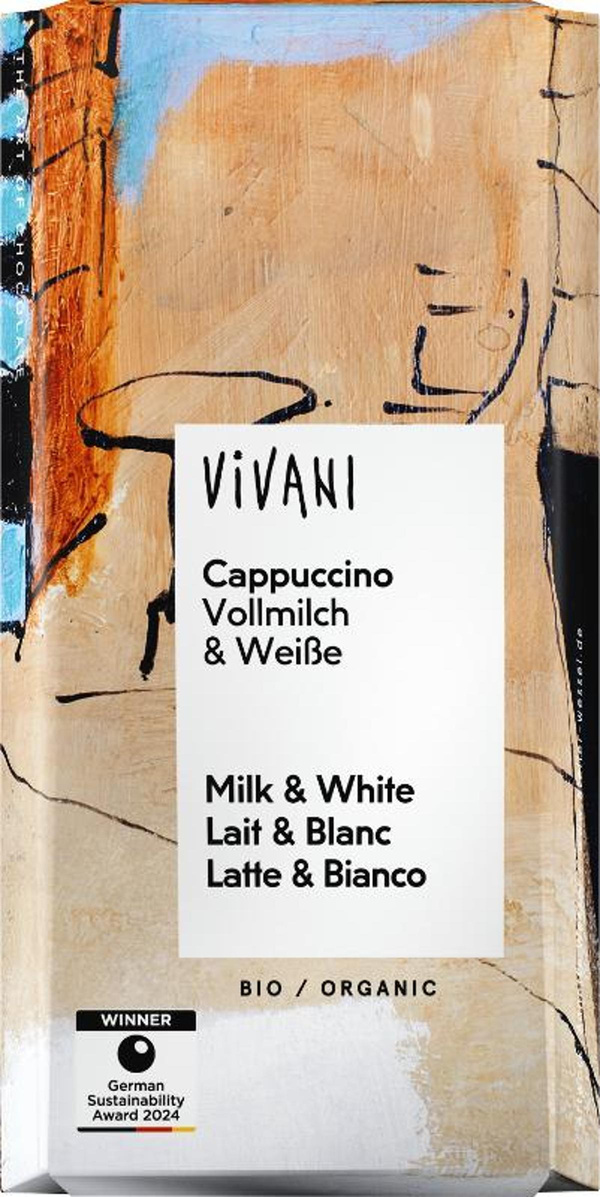 Produktfoto zu Schokolade, Cappuccino Vollmilch und Weiße 100 g
