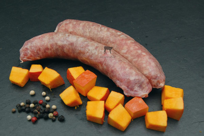 Produktfoto zu Rinderbratwurst mit Kürbis grob 2 Stk. ca. 300g Tiefkühl