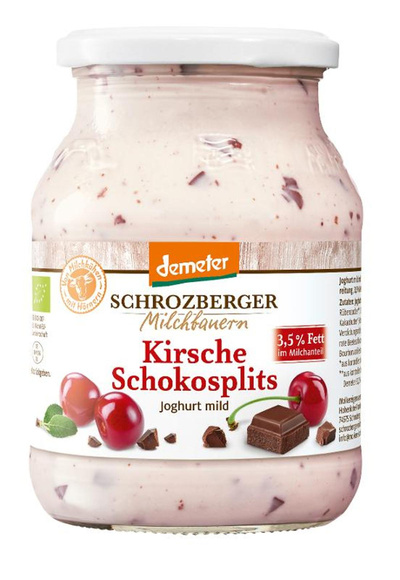 Produktfoto zu Joghurt Kirsche Schokosplits 3,5%, 500g im Glas