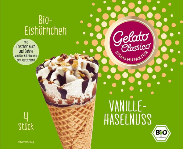 Produktfoto zu Vanille-Haselnuss Eishörnchen Multipack 4 Stück