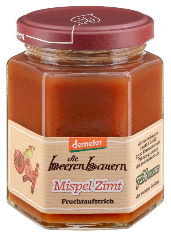 Produktfoto zu Mispel Zimt Fruchtaufstrich 200g