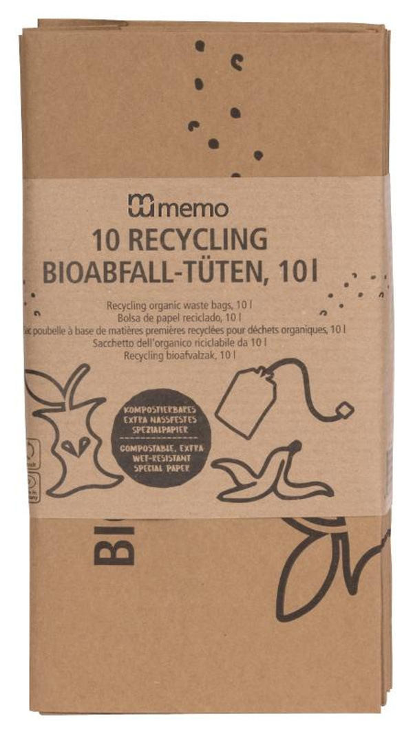 Produktfoto zu Recyclingpapier-Komposttüten 10 Beutel a 10l