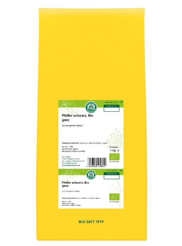 Produktfoto zu Pfeffer schwarz ganz 1kg