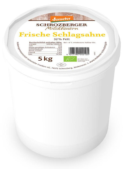 Produktfoto zu Schlagsahne 32%, 5lg
