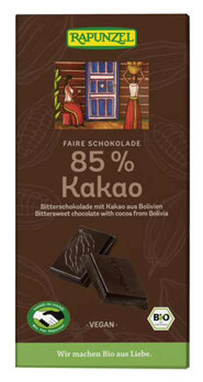 Produktfoto zu Bitterschokolade 85% Kakao 80g