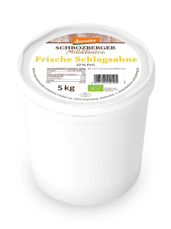 Produktfoto zu Schlagsahne 32%, 5lg