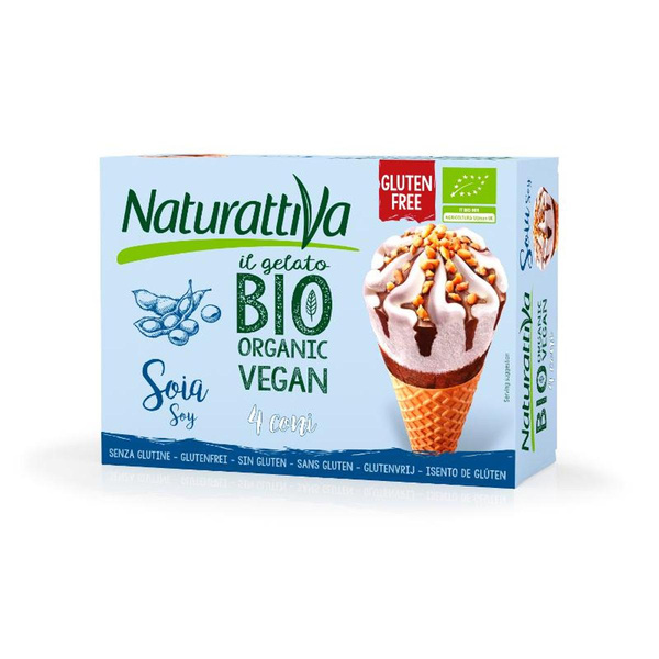 Produktfoto zu Eis im Hörnchen auf Sojabasis 4 Stück