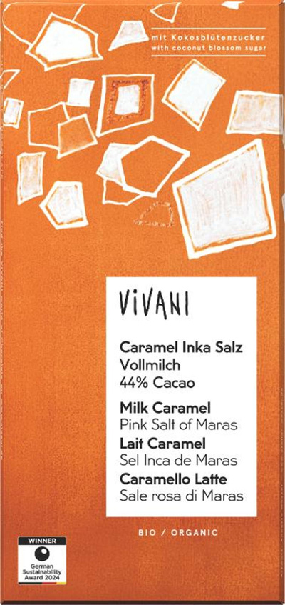 Produktfoto zu Vollmilch Schokolade Caramel Inka Salz 80g