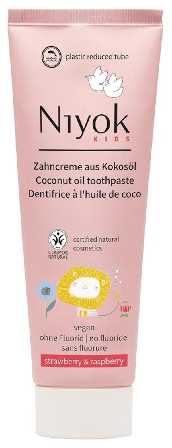 Produktfoto zu Niyok Zahncreme Kokosöl Erdbeere Himbeere 75ml