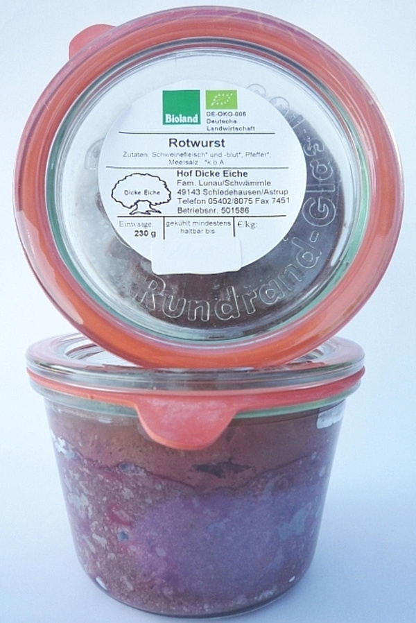 Produktfoto zu Rotwurst im Glas