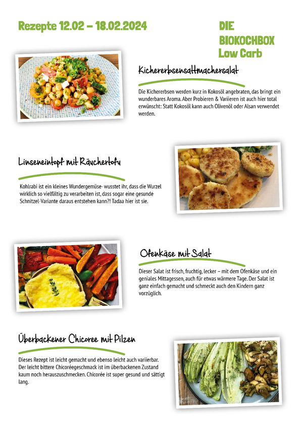 Produktfoto zu Low Carb Rezeptblatt