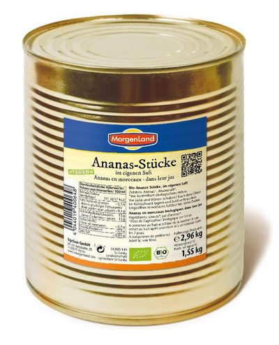 Produktfoto zu Ananas Stücke 2,96 kg