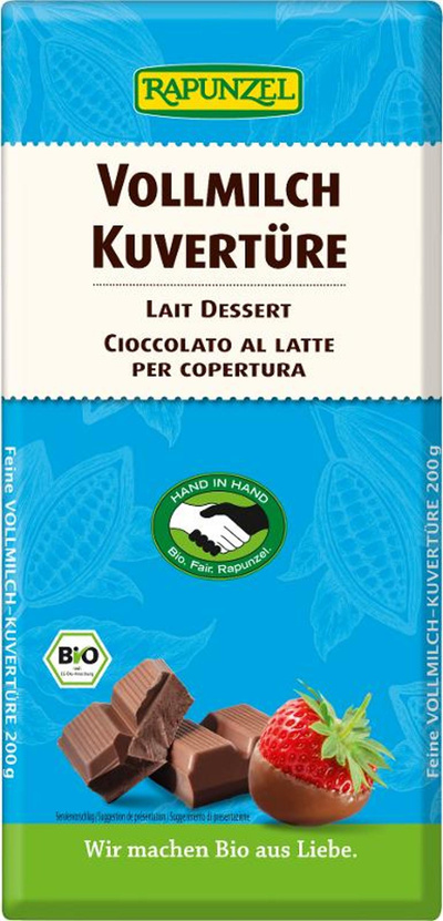 Produktfoto zu Vollmilch Kuvertüre Rapunzel