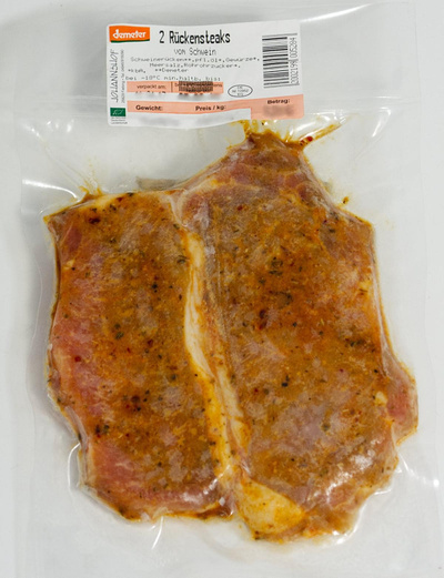 Produktfoto zu Rückensteak v. Schwein mariniert 2 ST