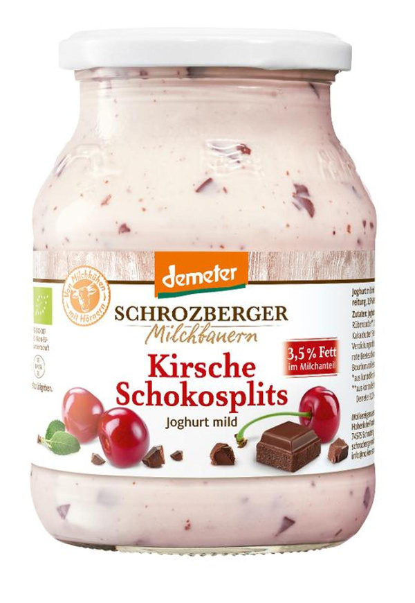 Produktfoto zu Joghurt Kirsche Schokosplits 3,5%, 500g im Glas