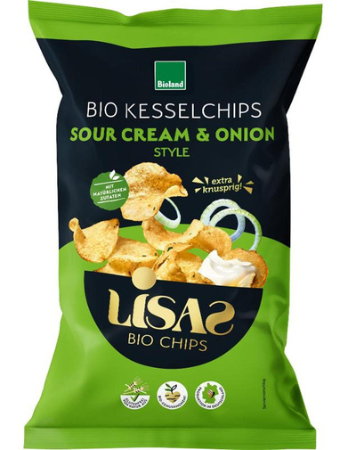 Produktfoto zu Sauerrahm Zwiebel Kesselchips 125g