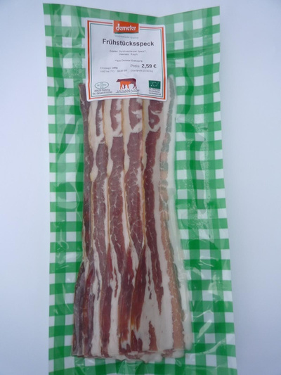 Produktfoto zu Frühstücksspeck (Bacon) 100g Johannshof