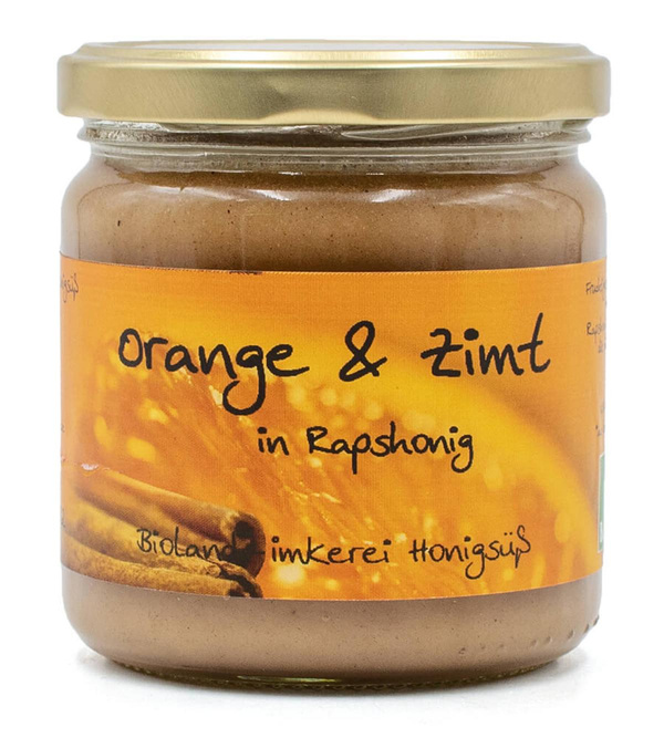 Produktfoto zu Rapshonig mit Orange und Zimt 500g