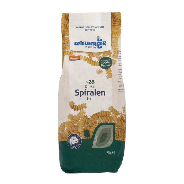 Produktfoto zu Dinkel Spiralen Helll 500g