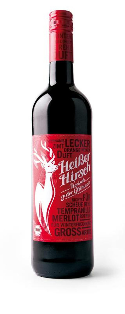 Produktfoto zu Heißer Hirsch, Glühwein rot 0,75l