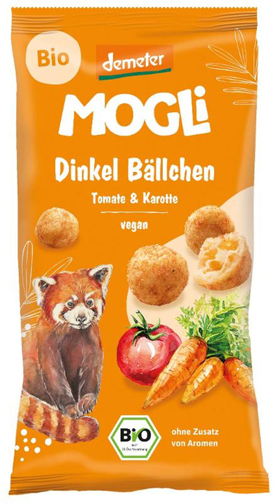 Produktfoto zu Mogli Dinkel Bällchen Tomate Karotte 40g