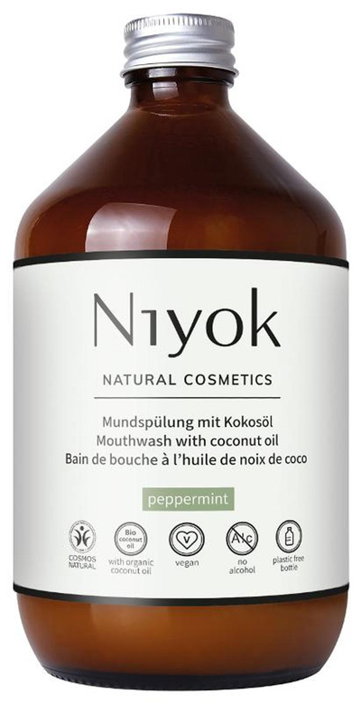 Produktfoto zu Niyok Mundspülung Kokosöl Pfefferminze 500ml