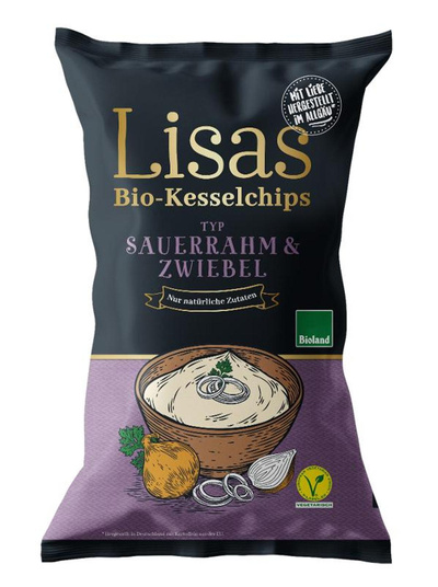 Produktfoto zu Sauerrahm Zwiebel Kesselchips 125g