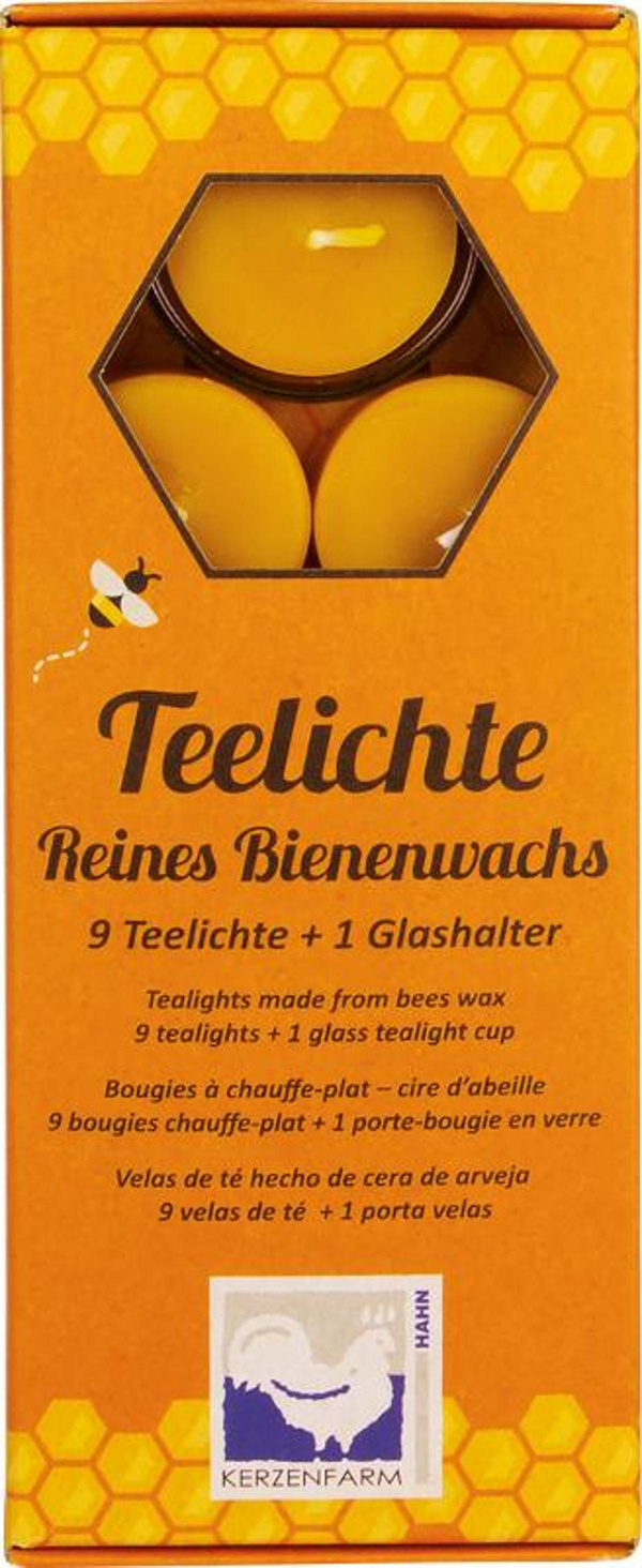 Produktfoto zu Teelichter aus Bienenwachs mit Glas