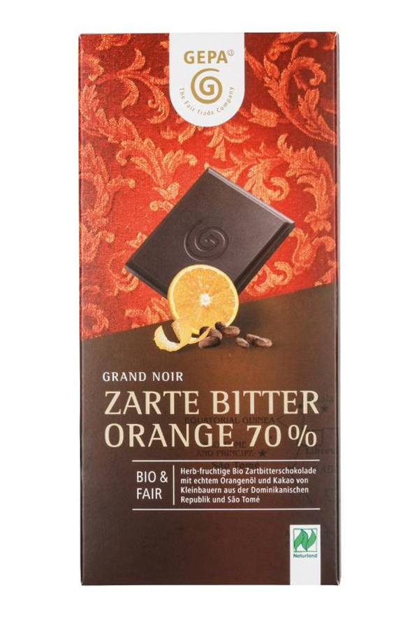 Produktfoto zu Zartbitterschokolade Orange 70%