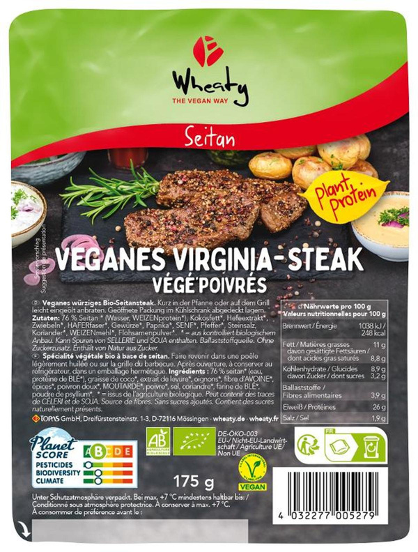 Produktfoto zu 2 Virginia Weizen-Steaks 175 g