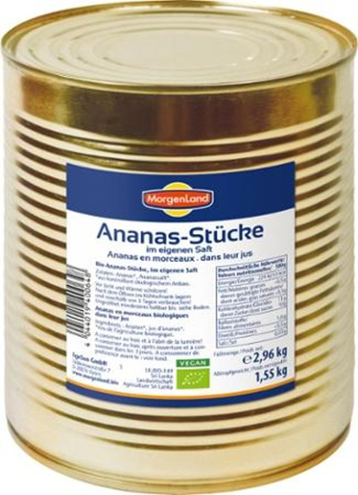 Produktfoto zu Ananas Stücke 2,96 kg