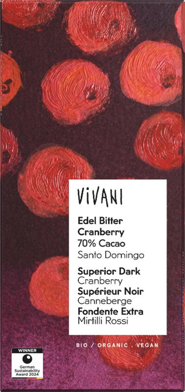 Produktfoto zu Edel Bitter 70% Cranberry 80g