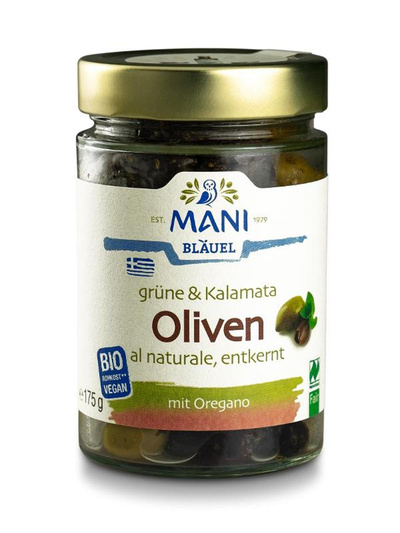 Produktfoto zu Grüne & Kalamata Oliven entkernt mit Oregano 175g
