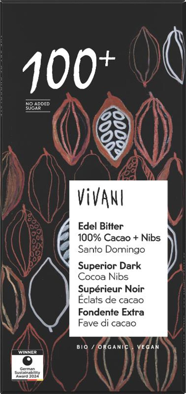 Produktfoto zu Edel Bitter 100% und Nibs 80g
