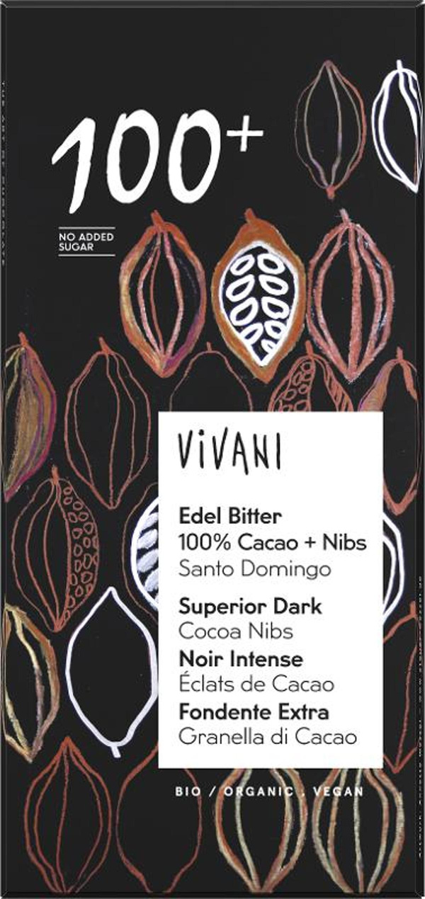 Produktfoto zu Edel Bitter 100% und Nibs 80g