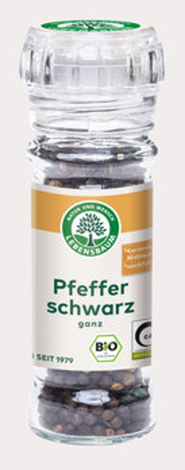 Produktfoto zu Pfeffer schwarz ganz Mühle 45g