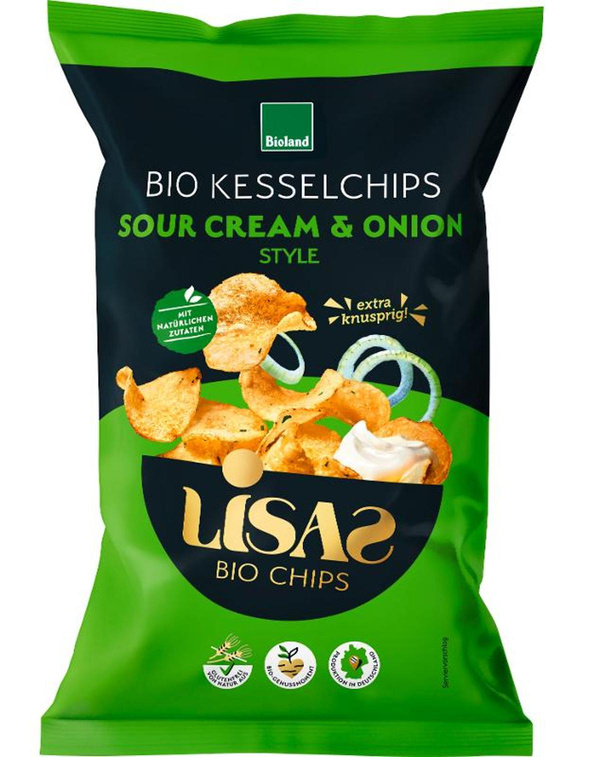 Produktfoto zu Sauerrahm Zwiebel Kesselchips 125g