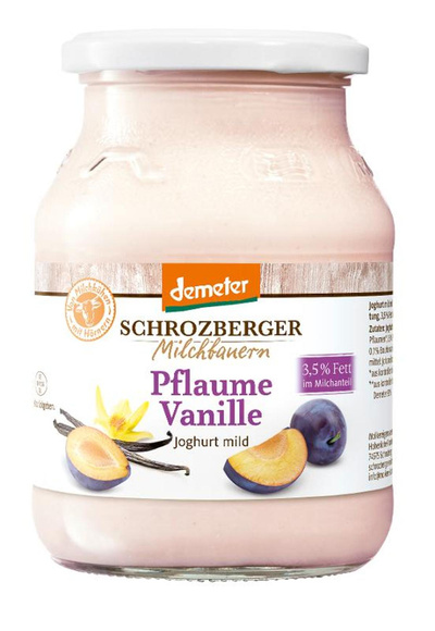Produktfoto zu Joghurt Pflaume Vanille 3,5%, 500g im Glas