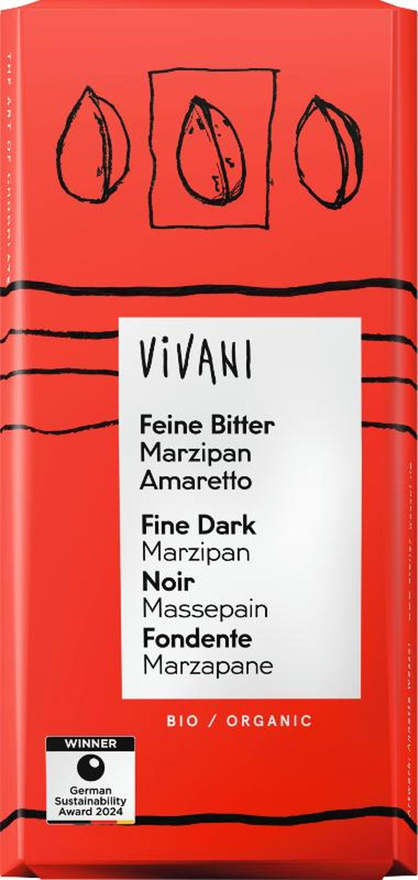 Produktfoto zu Schoko, Zartbitter Marzipan Amaretto 100g