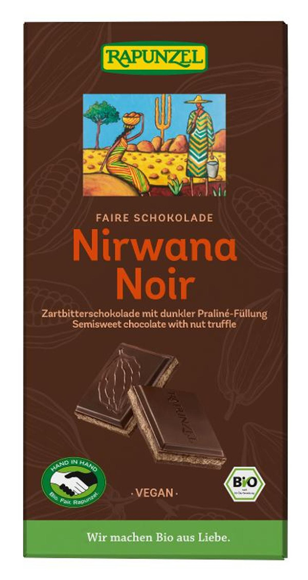 Produktfoto zu Nirwana Noir 55%  mit dunkler Praline Füllung 100g